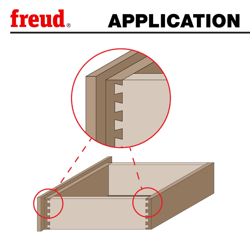 Freud 22-134: 3/4" (dia.) Dovetail Bit with 1/2" shank, 3-1/8" overall length