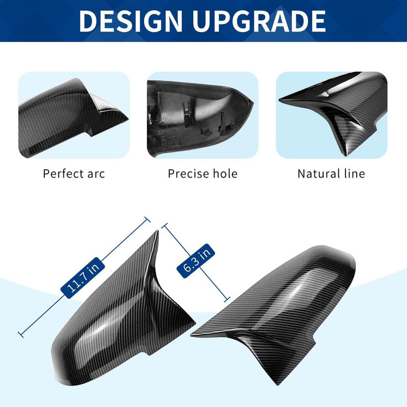 Side Mirror Cover Compatible with 3-Series F30 F31 F34 / 4-Series F32 F33 F36 / 2-Series F22 F23 / 1 Series F20 X1 E84 M2 F87 (Carbon Fiber Pattern, F22 F30 F32 F36) Carbon Fiber Pattern