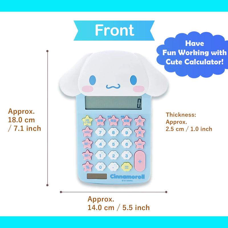 Face Shaped Calculator (Japan Import) - Includes Cherry Blossom Message Card (Cinnamoroll) Cinnamoroll