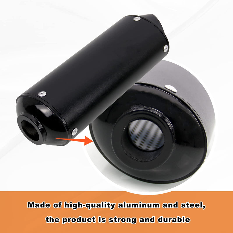 SPORACINGRTS Black Exhasut Muffler 28mm 1.1 inch muffler,dirt bike muffler Compatible with QUAD ATV 4 Wheeler Dune Buggy Chinese Dirt Pit Bike 125cc 110 50cc