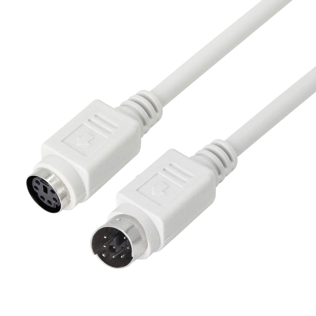 8.5 Feet PS/2 Mouse and Keyboard Extension Cable, 28AWG PS/2 6-Pin Male to Female Extension Cable YOUCHENG for PS/2 Round Mouse, Keyboard Extension