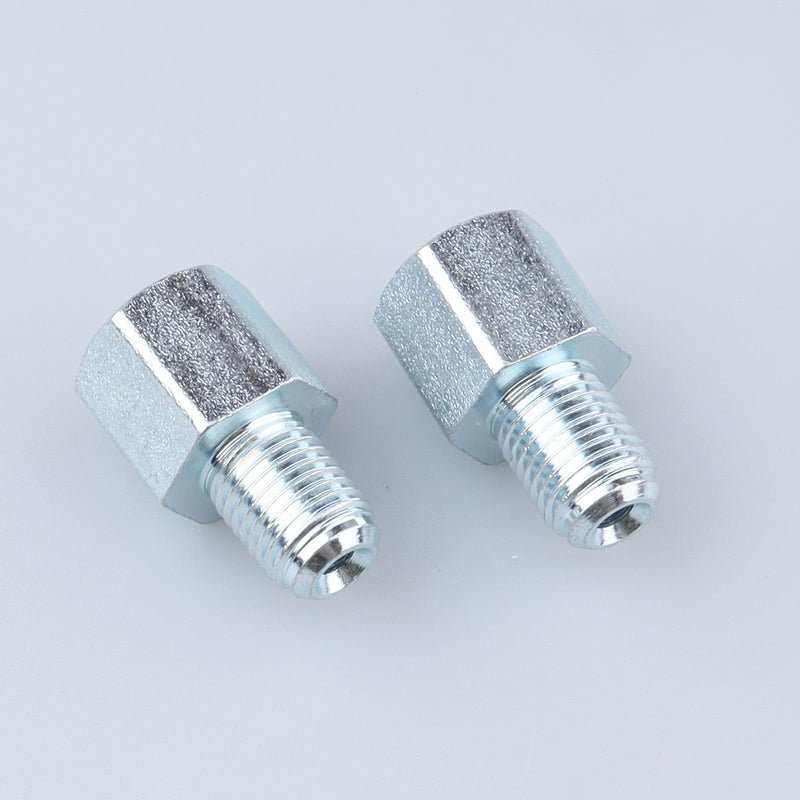 Female 7/16 x 24 Inverted to Male 3/8 x 24 Thread Brake Line Fittings Adapter Zinc Steel, Full Length 25mm, Pack of 2 Galvanized Steel 7/16x24 INV to 3/8x24 Male