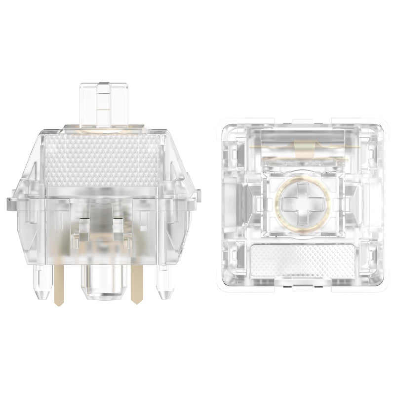 DUROCK Ice King Switches, Progressive Spring Transparent Clear RGB Switch, 5-Pin Pre-Lubed Mechanical Keyboard Switches (Ice Kings Linear, 90pcs) Linear 62g