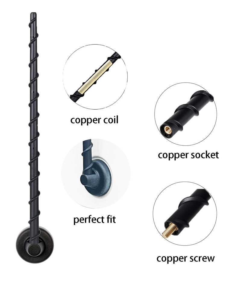 13 inch Antenna Compatible with Jeep Wrangler All Models 2007-2026 | & Jeep Gladiator 2020-2026, Internal Copper Coil for Enhanced Reception, Flexible Rubber Antenna Replacement