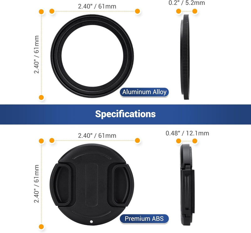 JJC 58mm Metal Filter Adapter for Panasonic Lumix S 26mm F8 Lens (Leica L) Lens, Filter Adapter Ring + Lens Cap Cover kit for Lumix S 26mm F/8 S-R26 Pancake Lens, Compatible with 58mm Filter Lens Cap 58mm Filter Adapter + Lens Cap