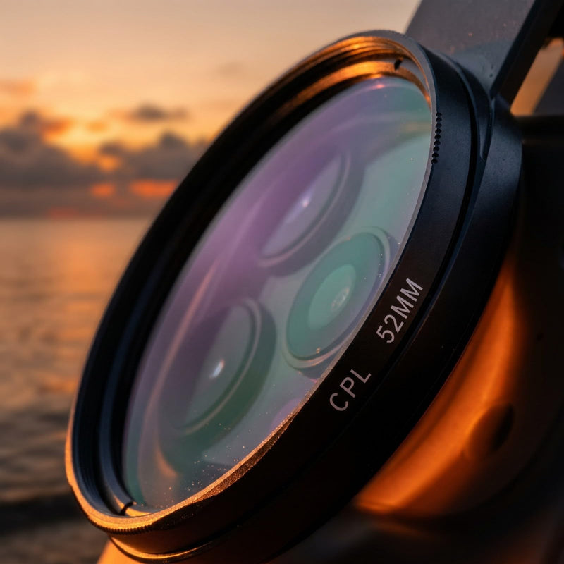 52mm CPL Lens for iPhone – Phone Camera Lens Filter Kit, Polarizing CPL Filter iPhone Compatible, Anti-Glare Phone Lens Clip for Travel, Landscape & Vide