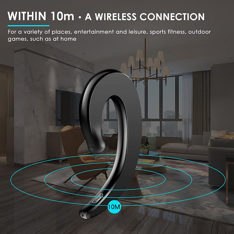 IKXO Bluetooth Headset with Mic Ear Hook Bluetooth Wireless Headphone Charging Case Lightweight Noise Cancelling Earphones Painless Wearing Earbuds for Business Work