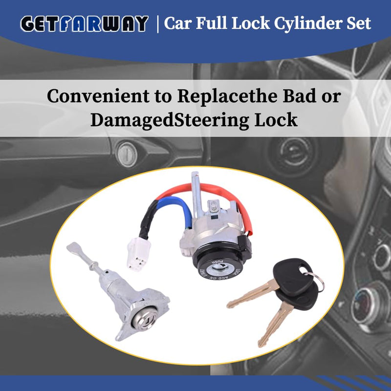 Car Full Lock Cylinder Set 81970-3XA00 81910-3XA00 Compatible with Hyundai Elantra 2011 2012 2013 2014 2015 1.8L 2.0L 1 x Ignition Switch /1 x Front Left Door Lock /2 x Universal Keys For Hyundai Elantra 11-15