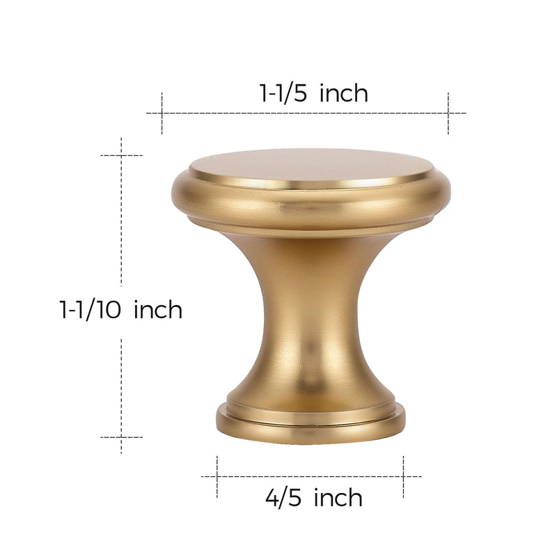 Ravinte 10 Pack Champagne Bronze Kitchen Cabinet Knobs, Solid Bronze Pulls Zinc Handles Simple Drawer Cabinet Hardware for Cupboard Drawer Knobs