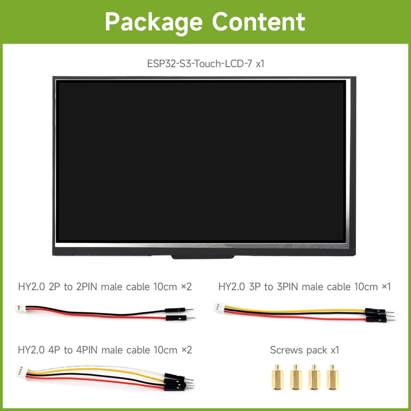 Waveshare ESP32-S3 7inch Display Development Board, 800×480, 32-bit LX7 Dual-core Processor, Up to 240MHz Frequency, Supports WiFi & Bluetooth, with Onboard Antenna, No Touch