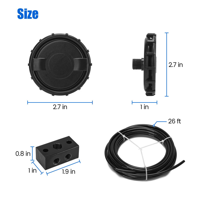 Differential Breather KIT, Remove Air Pressure from Differentials, Transmissions, Transfer boxes, Other Drivetrain Assemblies, Replacement for ARB 170112 Kit black