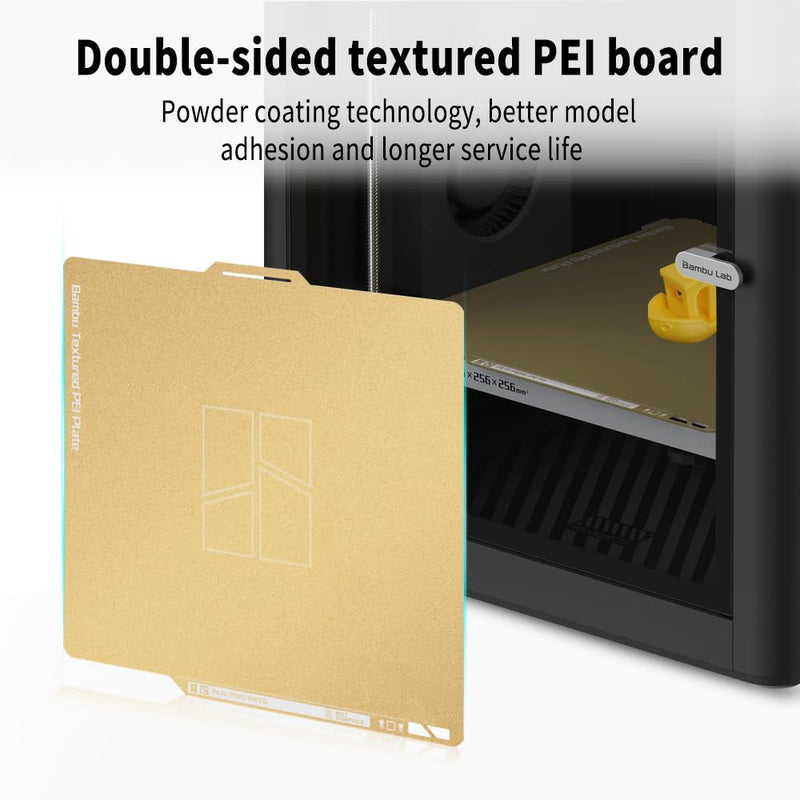 Bamboo Original Textured PEI Build Plate Double Sides Spring Steel Platform for Bambulab 3D Printer P1/P1P/P1S/X1/X1C/A1