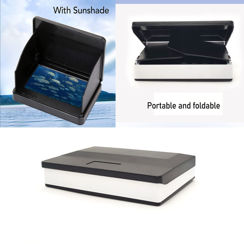 5" Underwater Fishing Camera,Portable LCD Monitor HD Fish Finder, IP67 Waterproof Camera 800 * 480 with Sun Visor,2000cd Brightness Depth Camera with 30m/98.4ft Cable Fit Ideal Gift