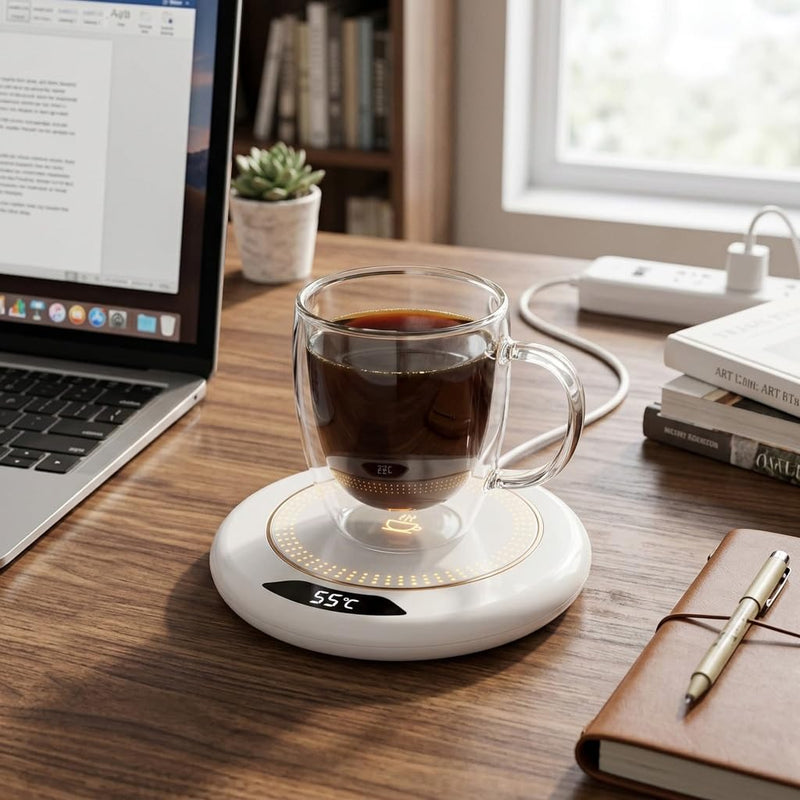 1pc Smart Touch Heating Cup Mat Speed Control USB Powered Durable Plastic Modern