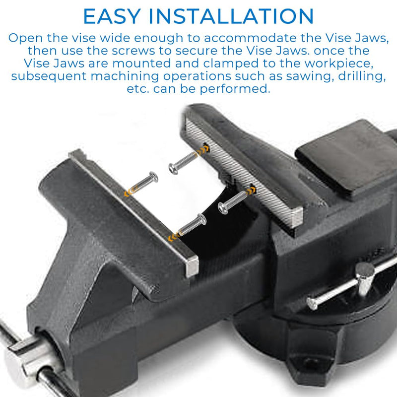for Craftsman Replacement-bench-vise-jaws for Many Older USA Models 6 1/2" Reversable Gray Vises Silver