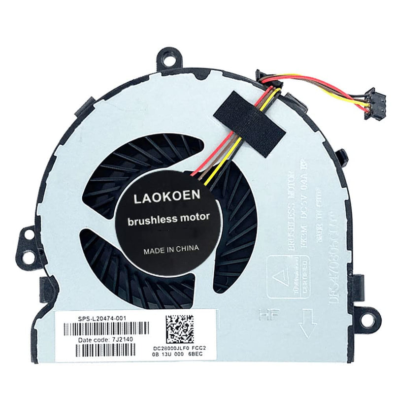 New Replacement Cooling Fans for HP TPN-C125 C126 C130 C129 15-AC AY BW BD 15-BS BE BF AF 15-DB DR DX 15T-DS Laptop Series (4-Pin 4-Wire)
