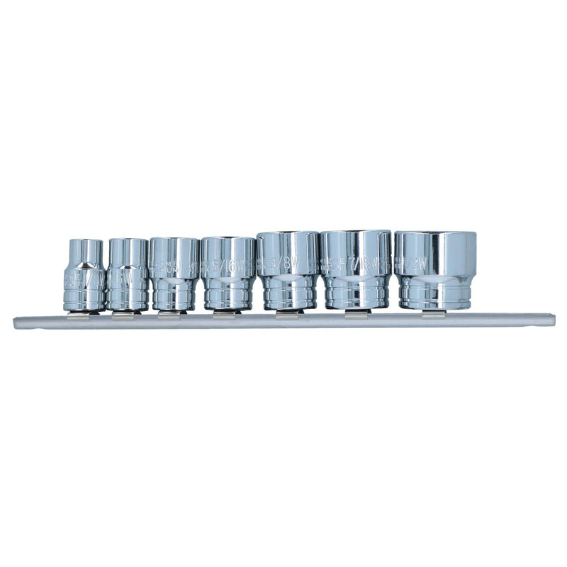 Whitworth/BSF/BSW 3/8" drive shallow sockets 7pc set 1/8"-1/2" bi hex LSR29