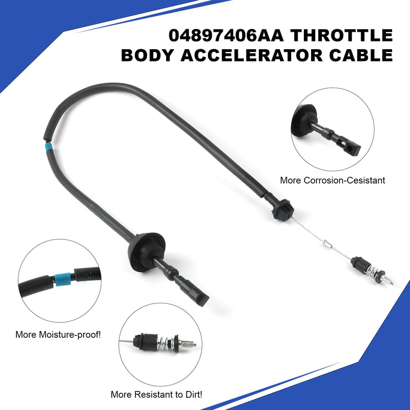 Throttle Body Accelerator Cable For 1994-1998 Dodge Ram 2500 3500 Cummins Diesel 5.9L Inline 6 Cummins 12 Valve Turbo Diesel