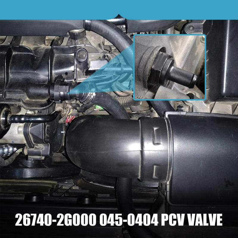 2PCS PCV Exhaust Control Valve, 26740-2G000 045-0404 Engine Intake Manifold Runner Control Motor, Positive Crankcase Ventilation Valve Replacement for GT Genesis Coupe Kona Santa (2PCS) 2PCS