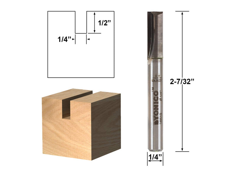 YONICO Router Bits Set Straight 5 Bit 1/4-Inch Shank 14522q 5 Bit Set - 1/4" Shank