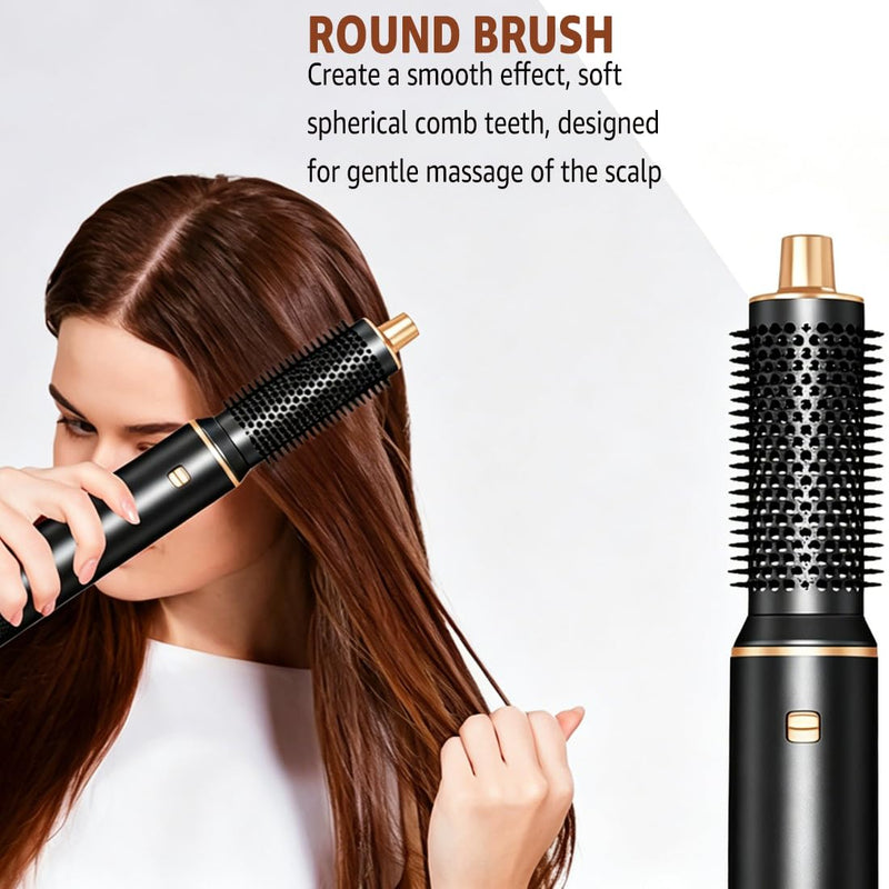 Hair Styler 5 in 1, Magic Styler, 1000W Hair Dryer Brush for Hair Styling, Hot Air Brush for Volumizing, Hair Wrap Dryer Set with Detachable Heads Comb