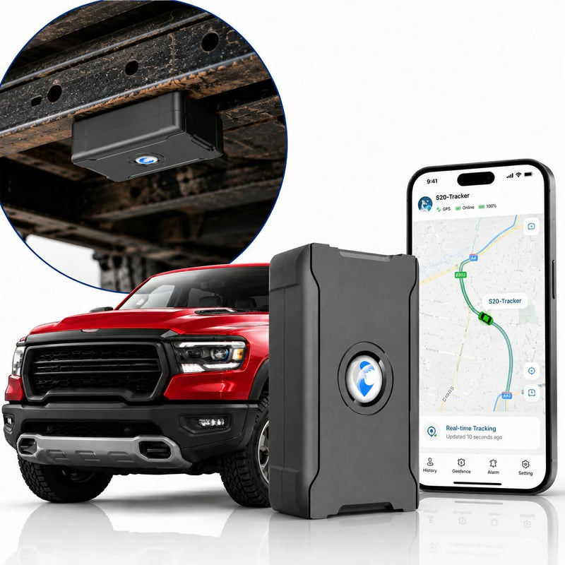 ECMT GPS Tracker for Vehicles, Magnetic 4G LTE, Subscription Required | Hidden Magnetic Mount, 6000mAh Battery, 10-Second Updates, Geo-Fence, IP67 Protection, 180-Day Route History S20 6000mAh