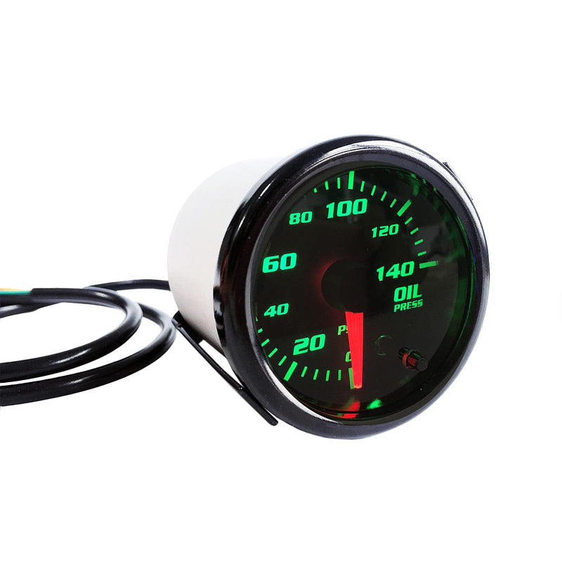 2'' Oil Pressure Gauge Meter with Sensor Tinted 7 Color Car Digital LED 0-140 PSI 52mm Oil Press Gauge