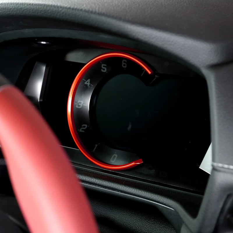 Daeiclru Dashboard Trim Ring Fit for Toyota Supra GR A90 A91 MK5 2018-2022, Interior Tachometer Decoration Ring Cover, Dashboard Gauge Meter Surrounding Ring Accessories (Red) Red