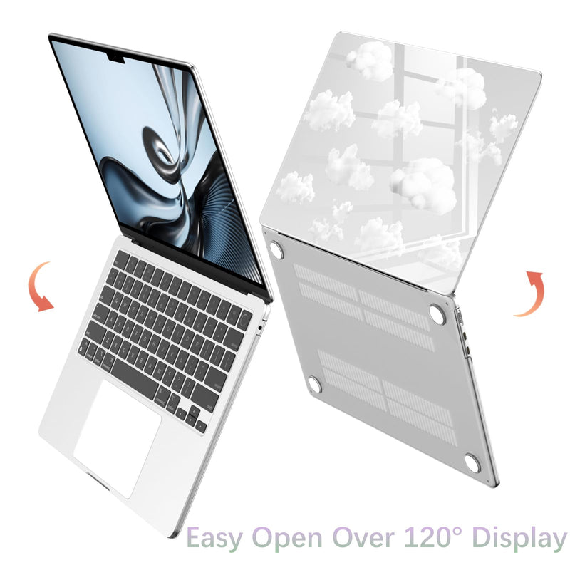 Compatible with MacBook Neo 13 inch Case 2026 Cute Cloud | Release Model A3404 with A18 Pro Chip | Protective Hard Shell Clear Cover for MacBook Neo 13''