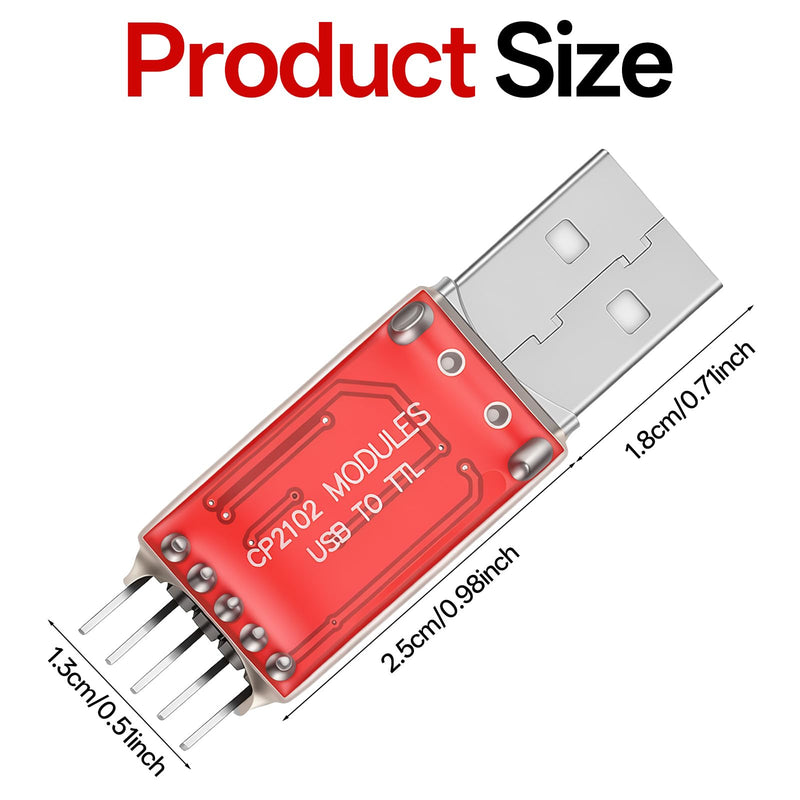 Vin Beauty CP2102 USB to TTL Serial Adapter, USB toUart USB2.0 to 5Pin UART Converter Module with 3.3V/5V Output with Jumper Wires for DIY Projects