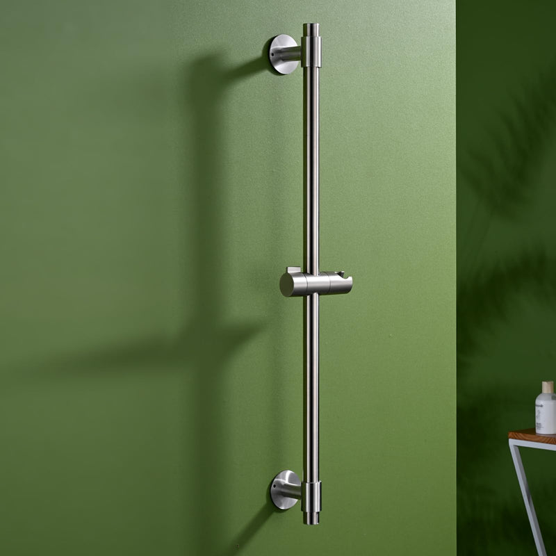 Shower Slide Bar 30-Inch with Adjustable Handheld Shower Head Holder for Bathroom Drill-free Mounted SUS 304 Stainless Steel (Brushed Nickel)