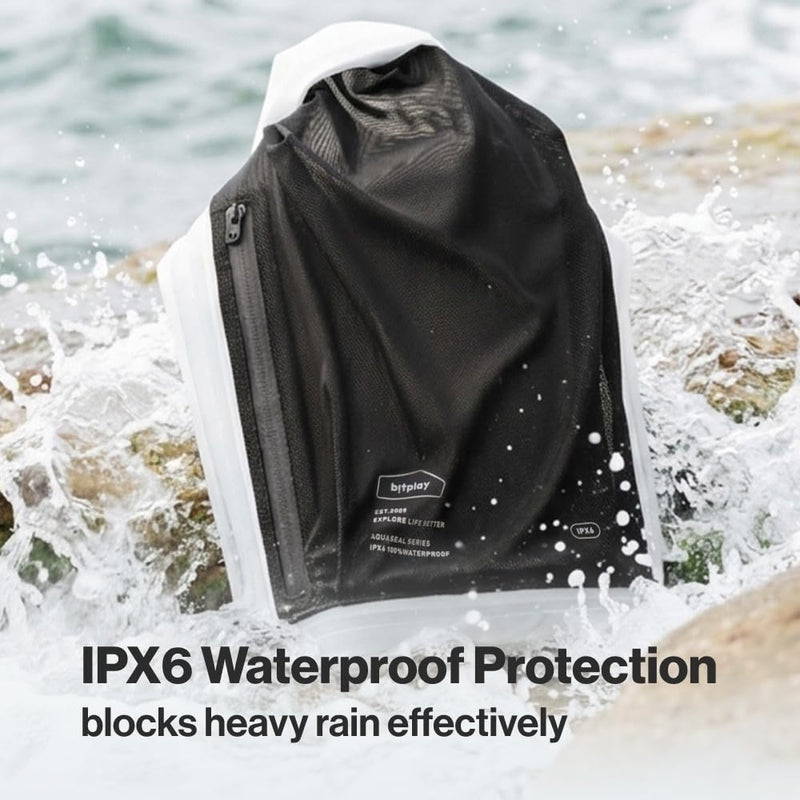 bitplay AquaSeal 12L Compact Dry Bag, Waterproof Roll Top Dry Sack, Black | IPX6 Waterproof, Keep Gear Dry for Beach, Hiking, Camping, Boating, Backpacking, Kayaking with Front Zipper 12.0 liters