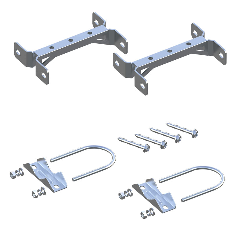 2 PCS Stainless Steel Antenna Mount Wall Mount Antenna Mast Clamp V Jaw Bracket Accessories Kit [ Without The Pole ] for TV CB Ham Outside Home