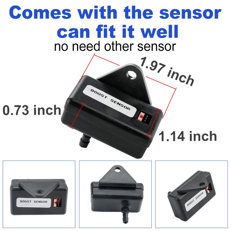 WATERWICH Vacuum Gauge Kit 2-1/16" 52mm KPA/PSI Red for Car Truck