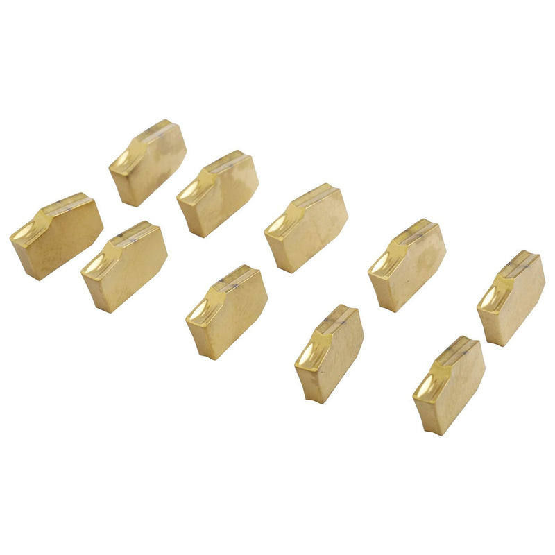 Toolly 1/2" Indexable Lathe Grooving Parting Holder Heavy Duty Nickel Plated QA08R-20 Right -Hand Cut Off Tool with 10 Pieces GTN-2(QC1402) Carbide Inserts