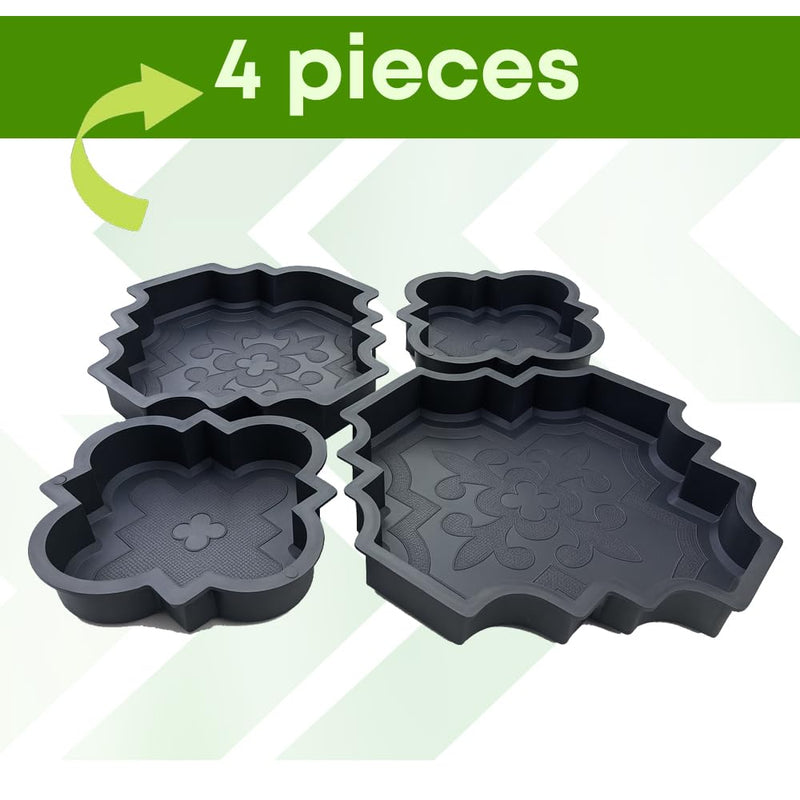 4 pcs Beautiful Plastic Form Big Pathmaker Concrete Molds Cement Molds for Concrete Mold - Plastic Brick Mold 4 pcs
