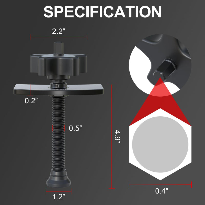 Heavy Duty Brake Pad Spreader, Disc Brake Pad Tool, Universal Brake Caliper Compression Tool, Caliper Piston Compressor Tool with Swivel Joint, Solid Steel for Cars and Light Trucks Black