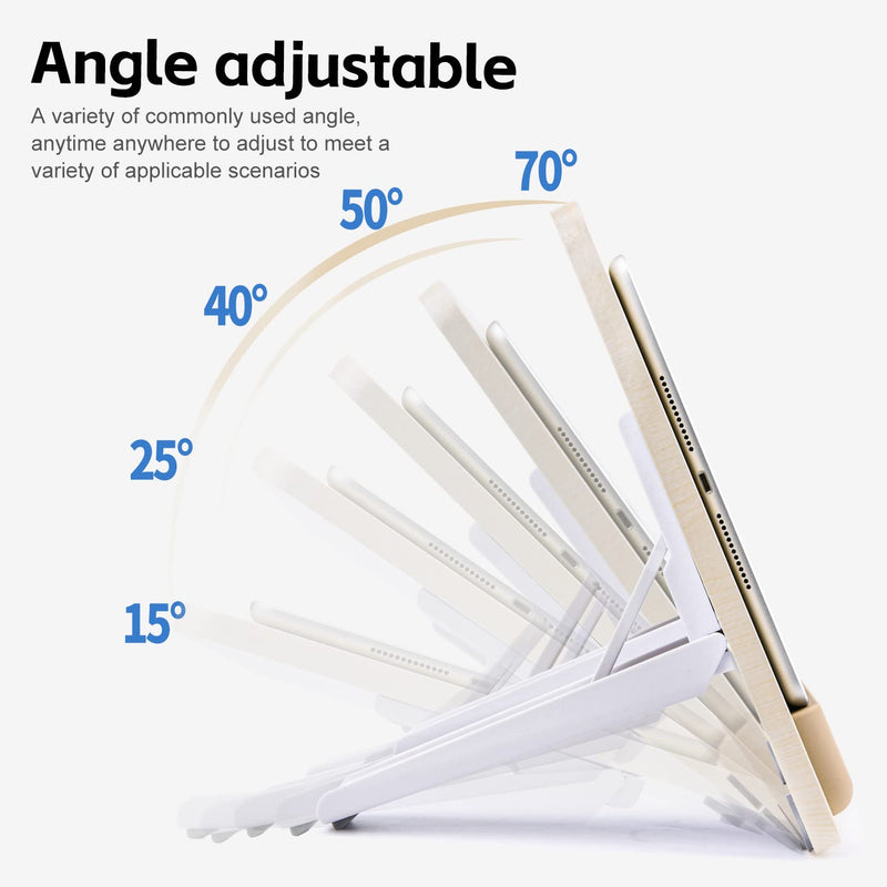 Wooden Tablet Stand for iPad Pro 12.9/11, Air, Mini, Fire HD, Samsung Galaxy Tab and More - Adjustable Portable Mount for Drawing/Desk/Writing/Watching Wooden