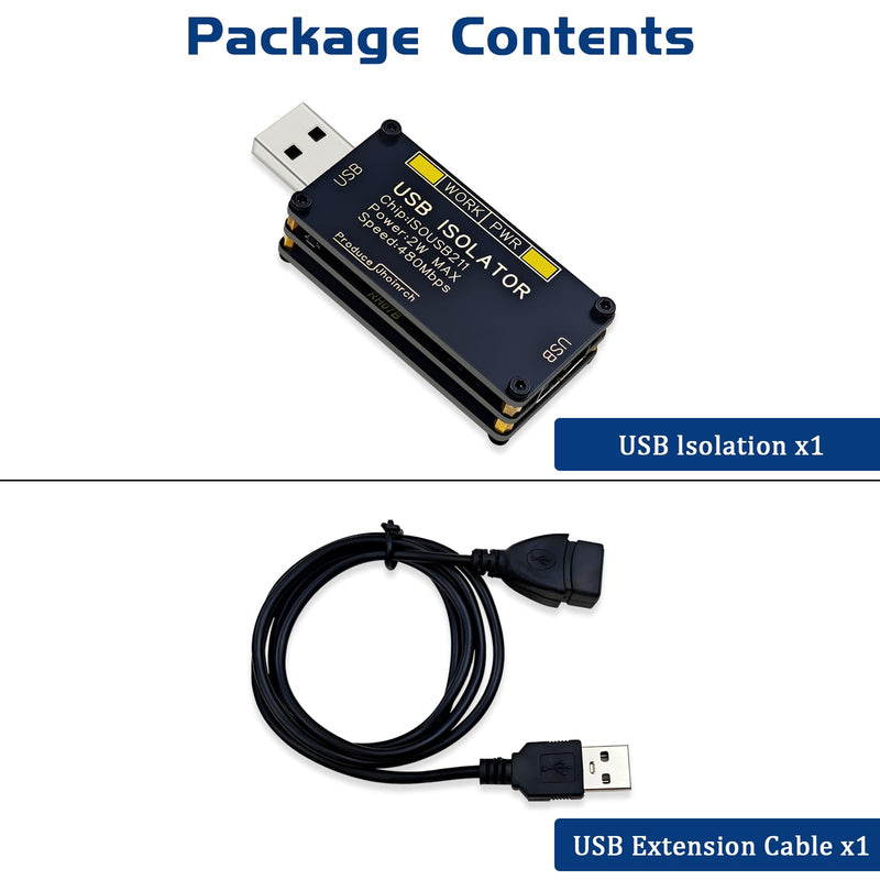 USB 2.0 480Mbps High Speed Isolator Supports 5000Vrms Signal Isolation and 1500V Voltage Isolation