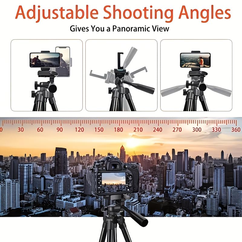 43" Phone Tripod & Camera Tripod, Aluminum Stand with 360° Ball Head, Height 21"-43.31", Bonus U-Mount Bracket Included, Multi-Angle Holder for Live Stream, Selfies & Video Recording