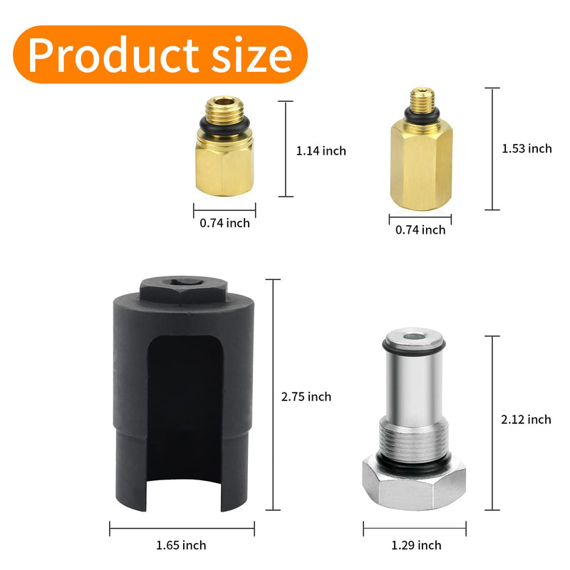 Mekar 6.0 IPR Valve Socket and Oil Rail Adapters Kits and 6.0 High Pressure Oil Pump IPR Valve Air Test Fitting Tool with Seal Kit Compatible with 6.0L Powerstroke Diesel Engine 8PCS Set