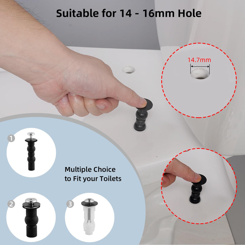 Hibbent Universal Toilet Seats Screws and Bolts, Metal Toilet Seat Hinges Bolt Screws with Fixings Expanding Rubber, Toilet Seat Replacement Parts Kit(5 Choices)