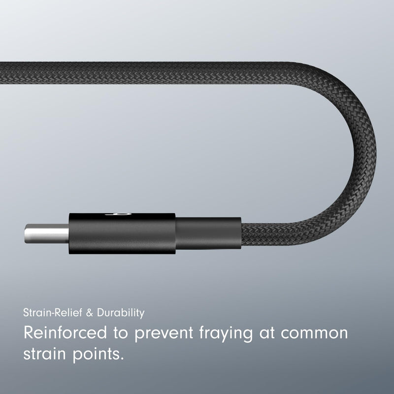 Beats USB-A to USB-C Woven Cable 2 Pack Fast Charging Durable/Tangle-Free Compatible Charger for Apple & Android Devices (1.5 m, 5 ft) - Bolt Black 5ft - 2 pack