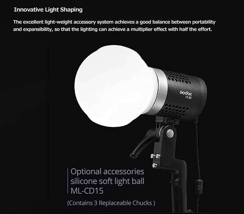 GODOX ML-CD15 Softbox Diffusion Dome Kit with 3 Adapters for godox V1 AD100PRO AD200PRO V860III V860II V850II TT685II TT685 TT600 TT560II TT520II TT660S AD200 ML30 ML30Bi ML60 ML60Bi AD300PRO AD400PRO