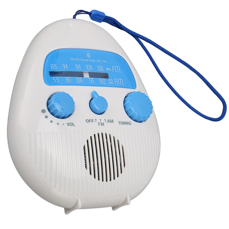 AM FM Shower Radio, Waterproof Portable Bathroom Shower Radio with Built in Speaker, Hand Rope, Adjustable Volume Hanging Shower Radio, Battery Operated