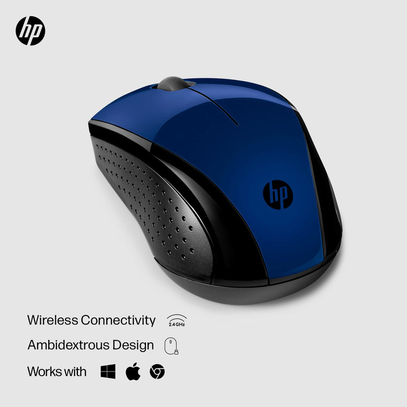 HP X3000 G3 Wireless Mouse - Blue, 15-Month Battery, Side Grips for Control, Travel-Friendly, Blue LED, Powerful 1600 DPI Optical Sensor, Compatible with Wins PC/Laptop, Mac, Chromebook (683N8AA#ABL) New Version