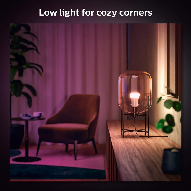 Philips Hue Smart 60W A19 LED Bulb - White and Color Ambiance Color-Changing Light - 1 Pack - 800LM - E26 - Indoor - Control with Hue App - Works with Alexa, Google Assistant and Apple Homekit Classic