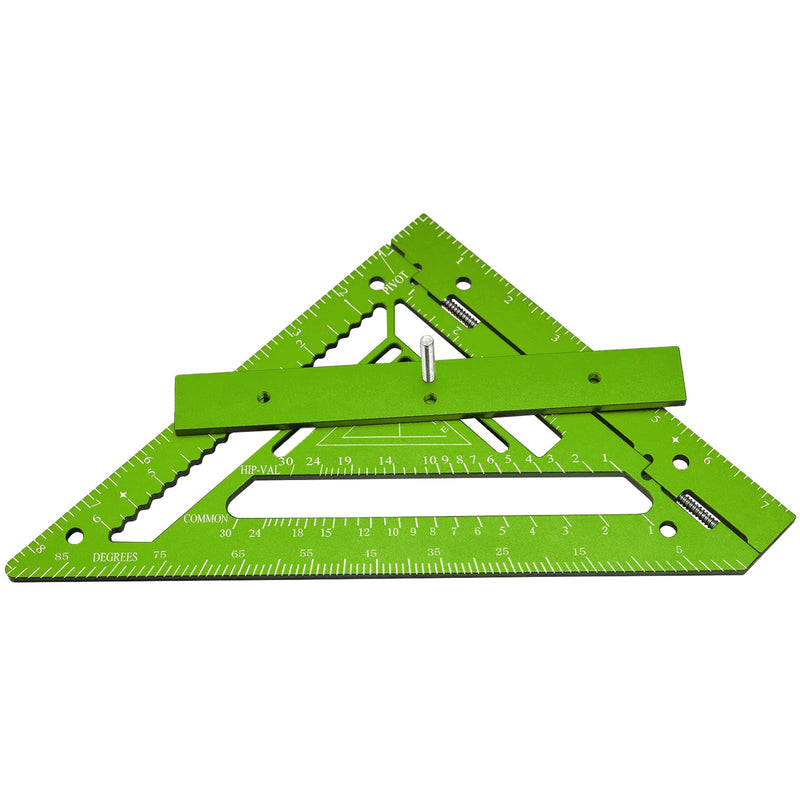 8.3" Ratter Square Tool with Jig Block - Flatwork and Repetitive Markings Specialty for Precise Carpentry Work,Sherwap Ratter Square Tool (Green) Green