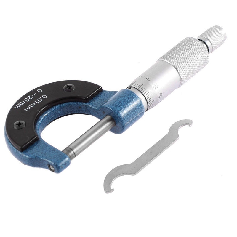 Micrometer 0-25mm 0.01mm Grad. Outside Micrometer Ratchet Stop High Precision Machinist Tool (Pack of 2)