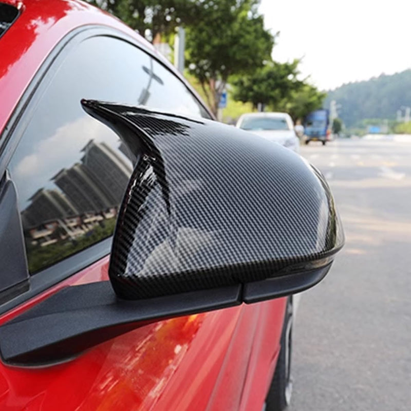 Auto Car Mirror Cover Rearview Mirror Guard Covers Side Cap Trim for Mustang 2015-2025 GT/GT Premium/Ecoboost/Ecoboost Premium/V6,Not Fit for Mach-e,With Turn signal Light,Carbon Fiber Look Carbon Fiber Look